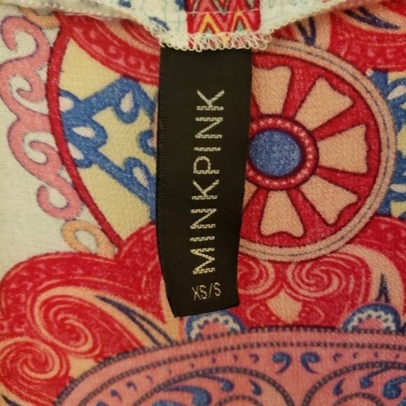 Minkpink Geometric Print Lightweight Oversize Kimono/Coverup XS/S EUC - Picture 8 of 9